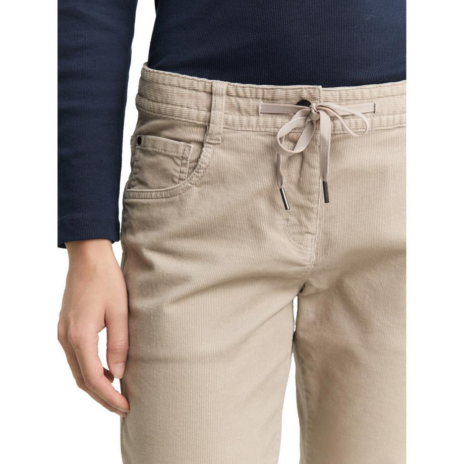 TOM TAILOR Pantalon Tapered Fit en Coton Côtelé  