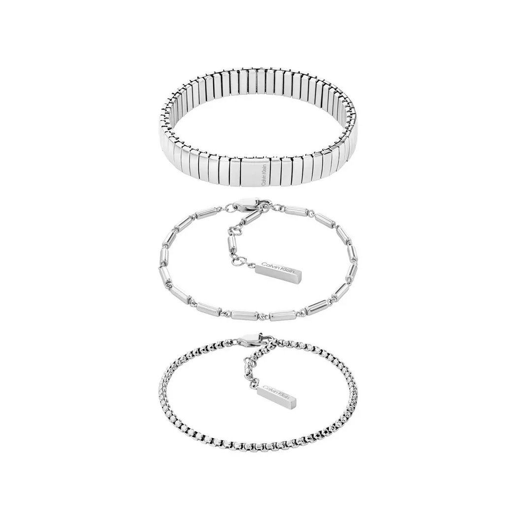 Calvin Klein - Bracelet, Ck Stacked, 16.5CM, Argent