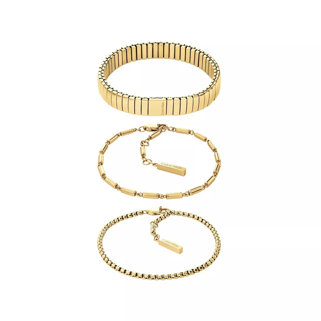Calvin Klein - Armband, Ck Stacked, 16.5CM, Gold