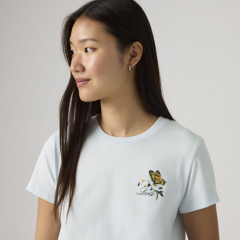 Levi's® Rundhals Kurzarm T-Shirt mit Schmetterlingsstickerei  