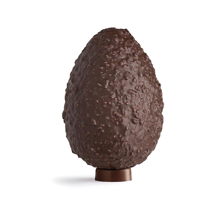 LA PERLA DI TORINO EASTER Uovo di Pasqua al cioccolato fondente con granella di cacao e arancia 