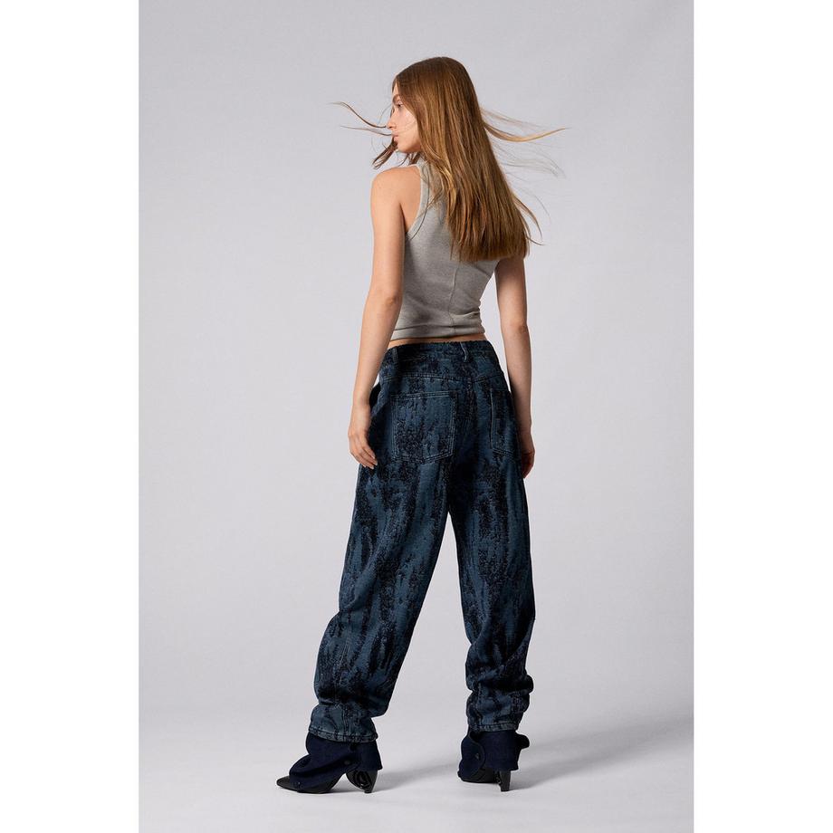 Desigual Jacquard Wide Leg Jeans  