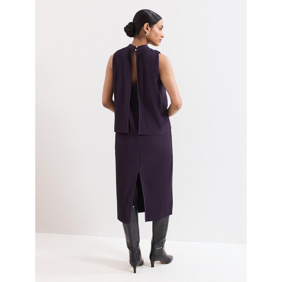 Phase Eight Geripptes ärmelloses Kleid  