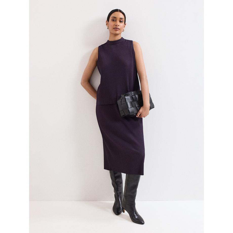 Phase Eight Geripptes ärmelloses Kleid  