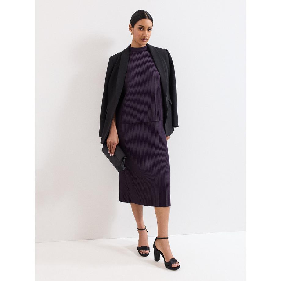 Phase Eight Geripptes ärmelloses Kleid  