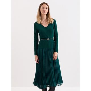 Phase Eight Abito Midi in Maglia con Gonna Plissettata  