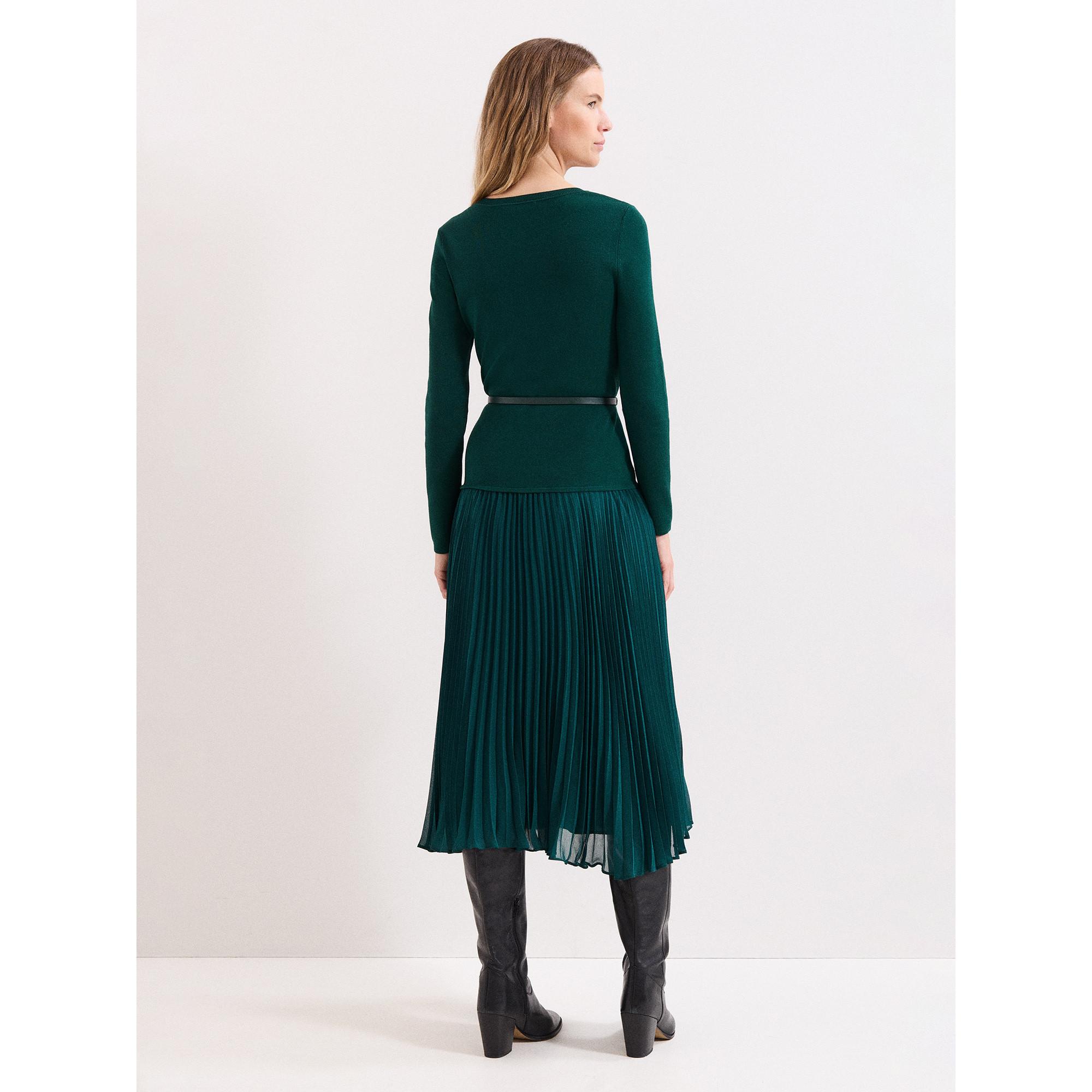 Phase Eight Abito Midi in Maglia con Gonna Plissettata  