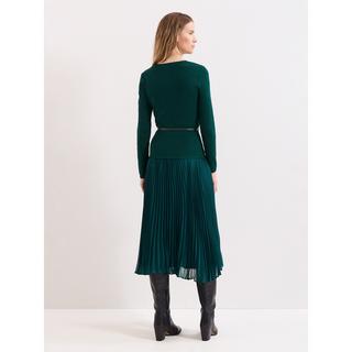 Phase Eight Abito Midi in Maglia con Gonna Plissettata  