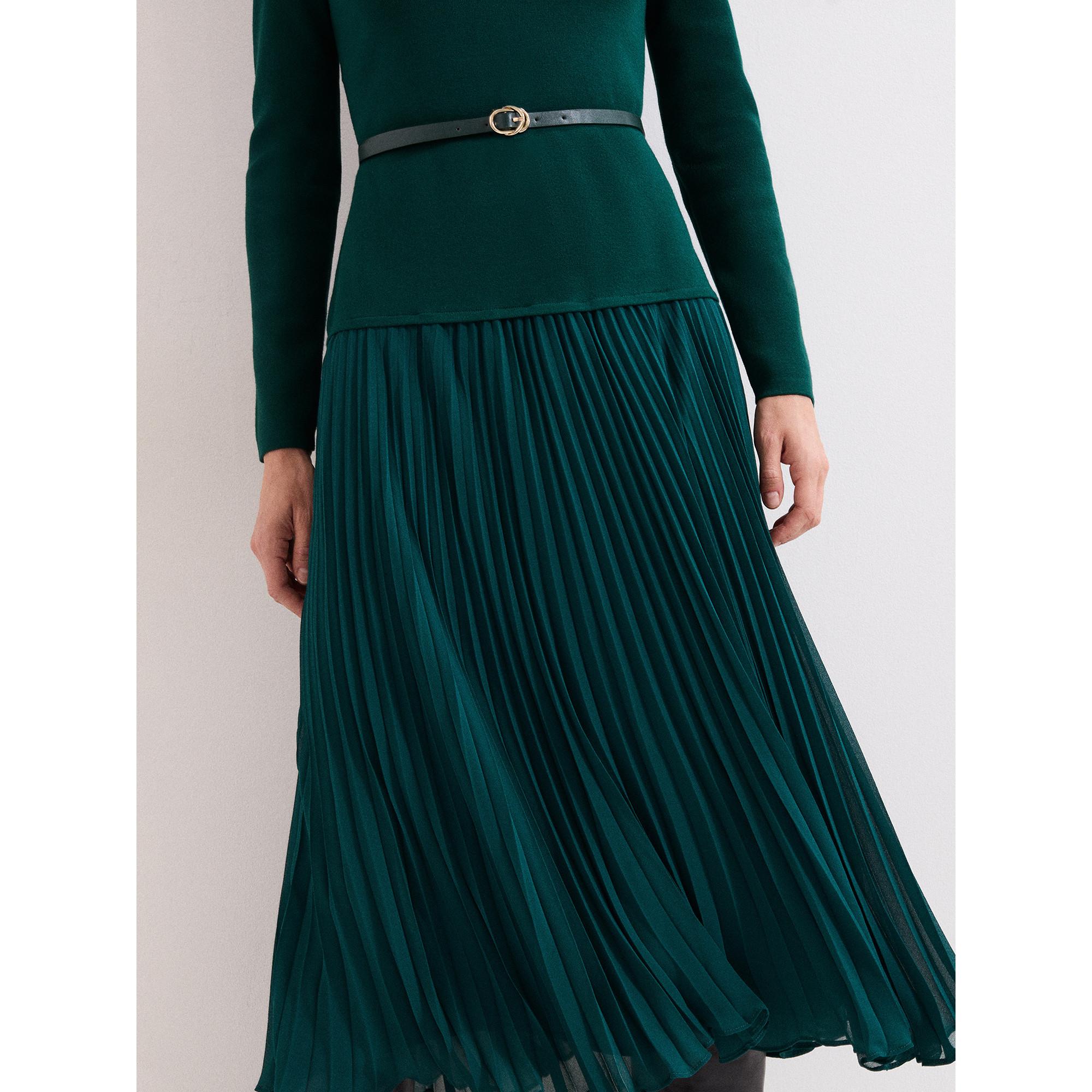 Phase Eight Abito Midi in Maglia con Gonna Plissettata  