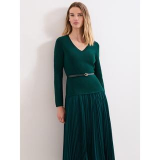 Phase Eight Abito Midi in Maglia con Gonna Plissettata  