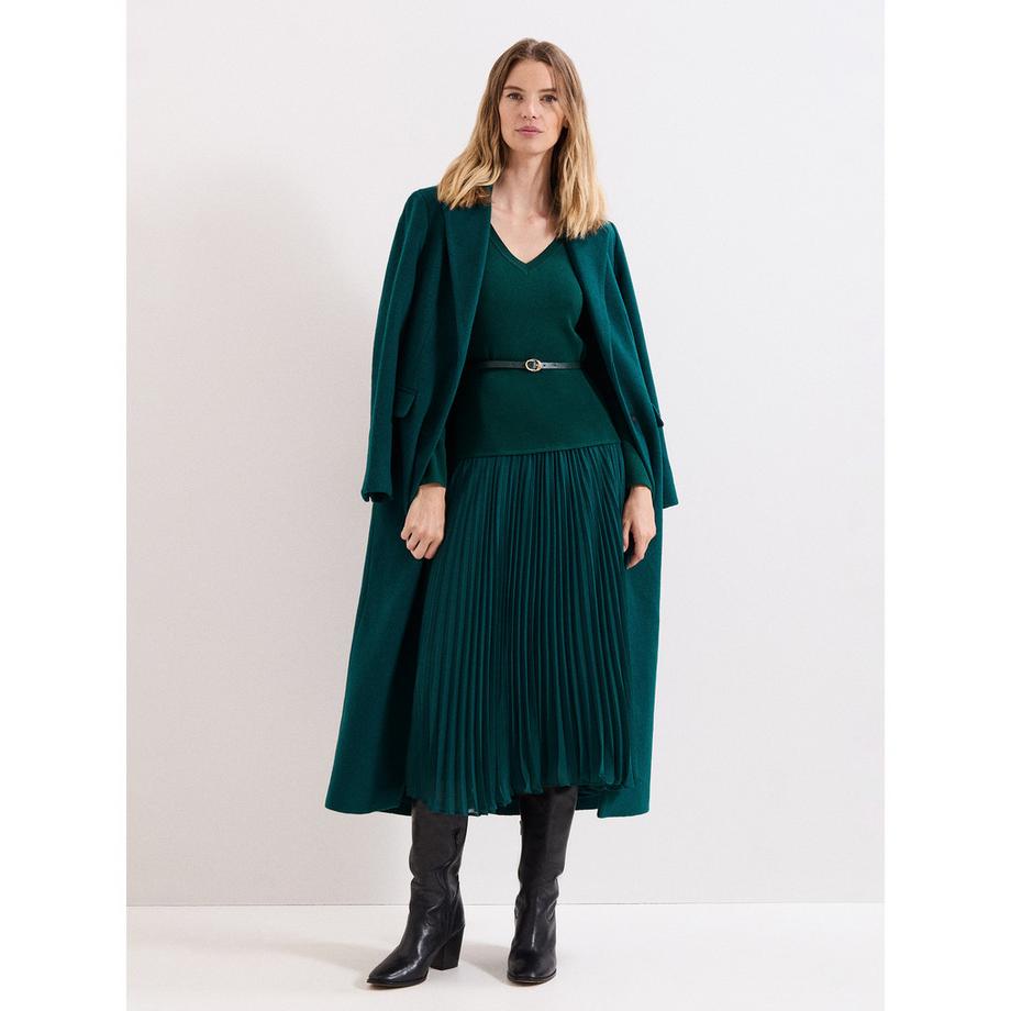 Phase Eight Abito Midi Plissettato Maniche Lunghe  