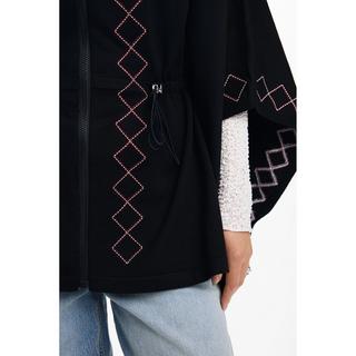 Desigual Poncho Karomuster Zickzack Stickerei  