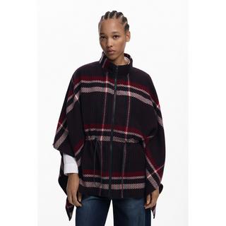 Desigual Tartan Poncho mit Reissverschluss  