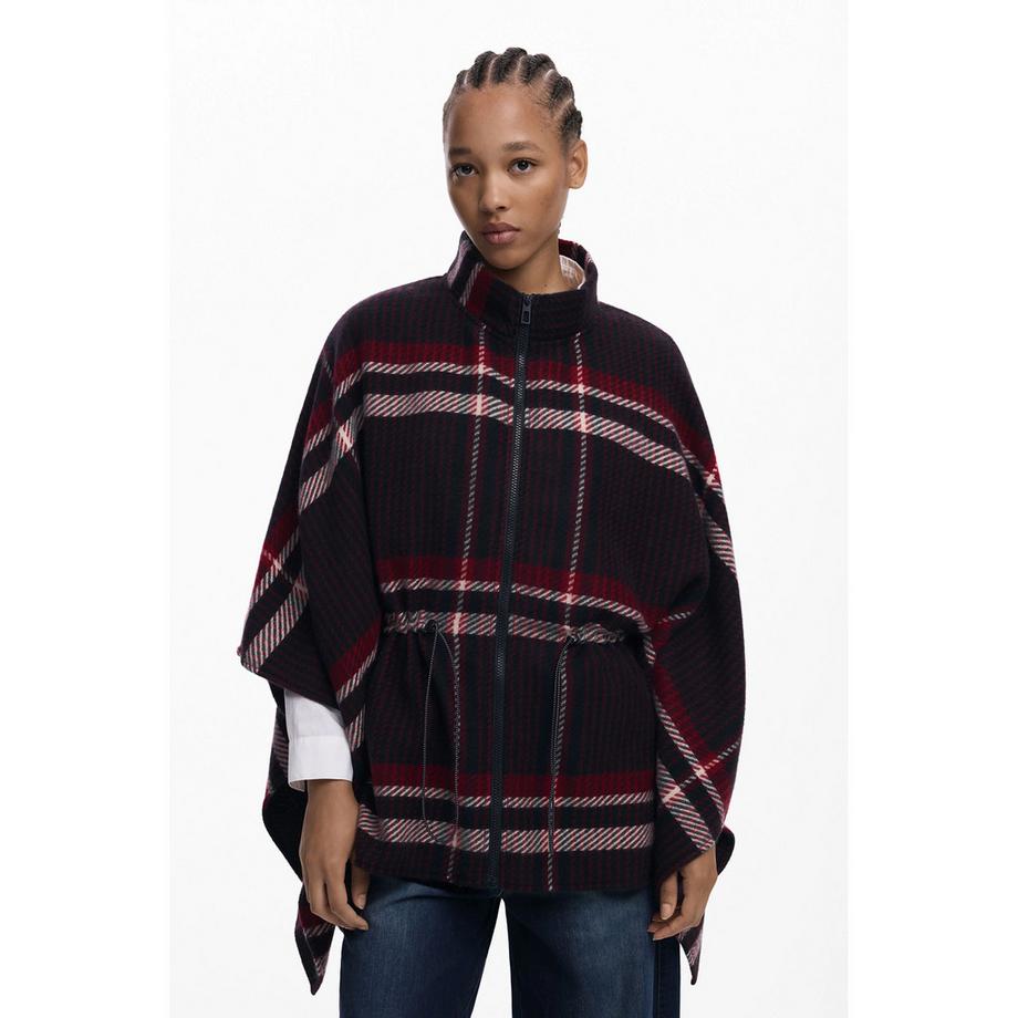 Desigual Tartan Poncho  