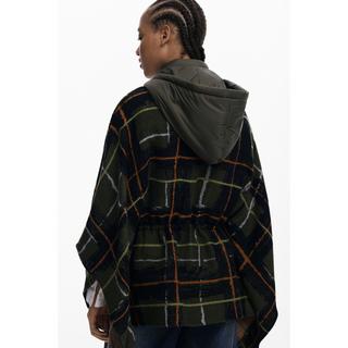 Desigual Karierter Poncho mit Kapuze  