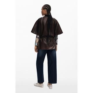 Desigual Poncho in Lederoptik  
