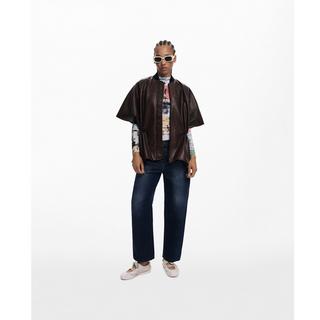 Desigual Poncho in Lederoptik  