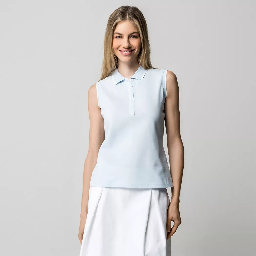 Manor Woman - Polo Shirt, für Damen, Grau-Blau, Größe XL
