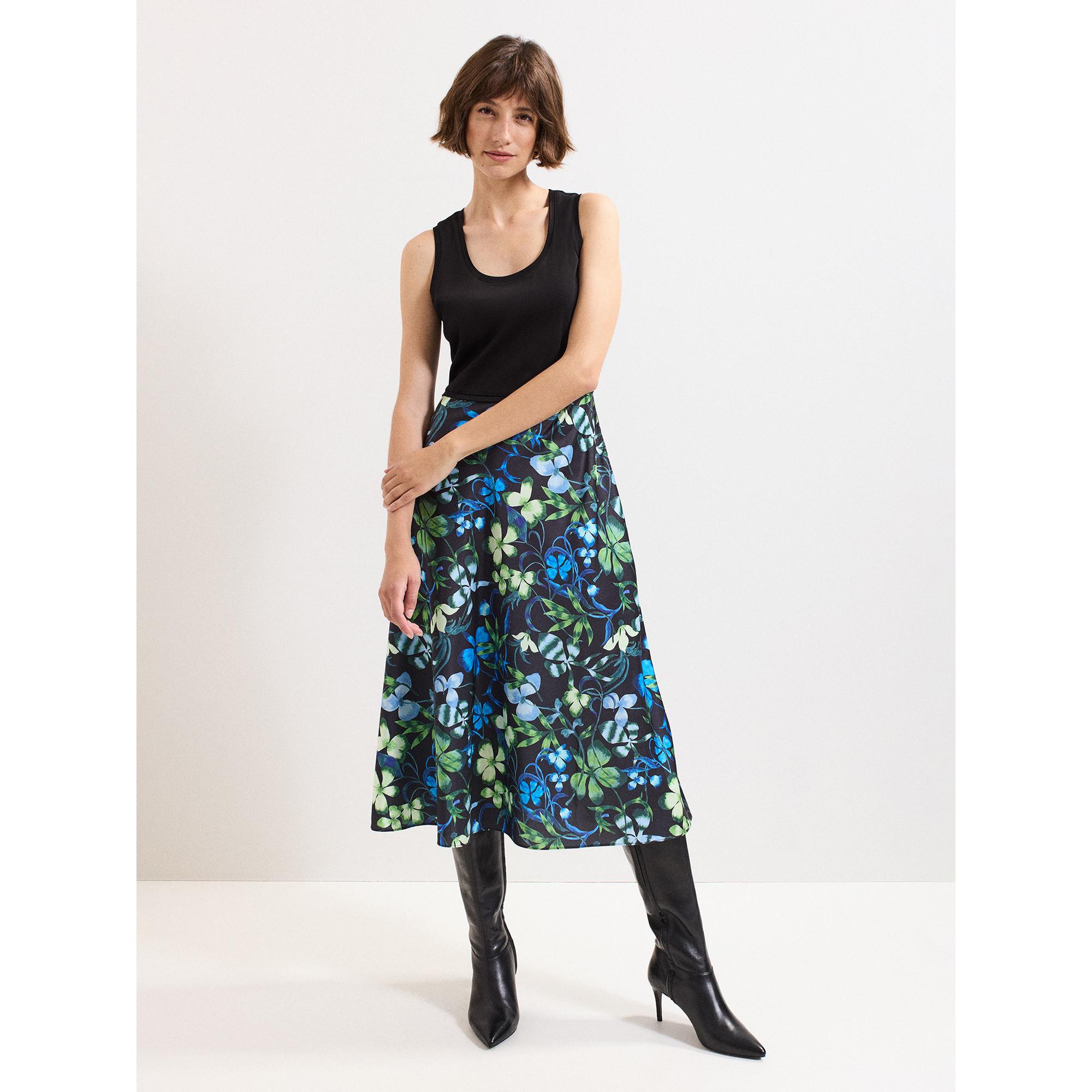 Phase Eight Robe Midi Superposée Fleurie Tricotée  