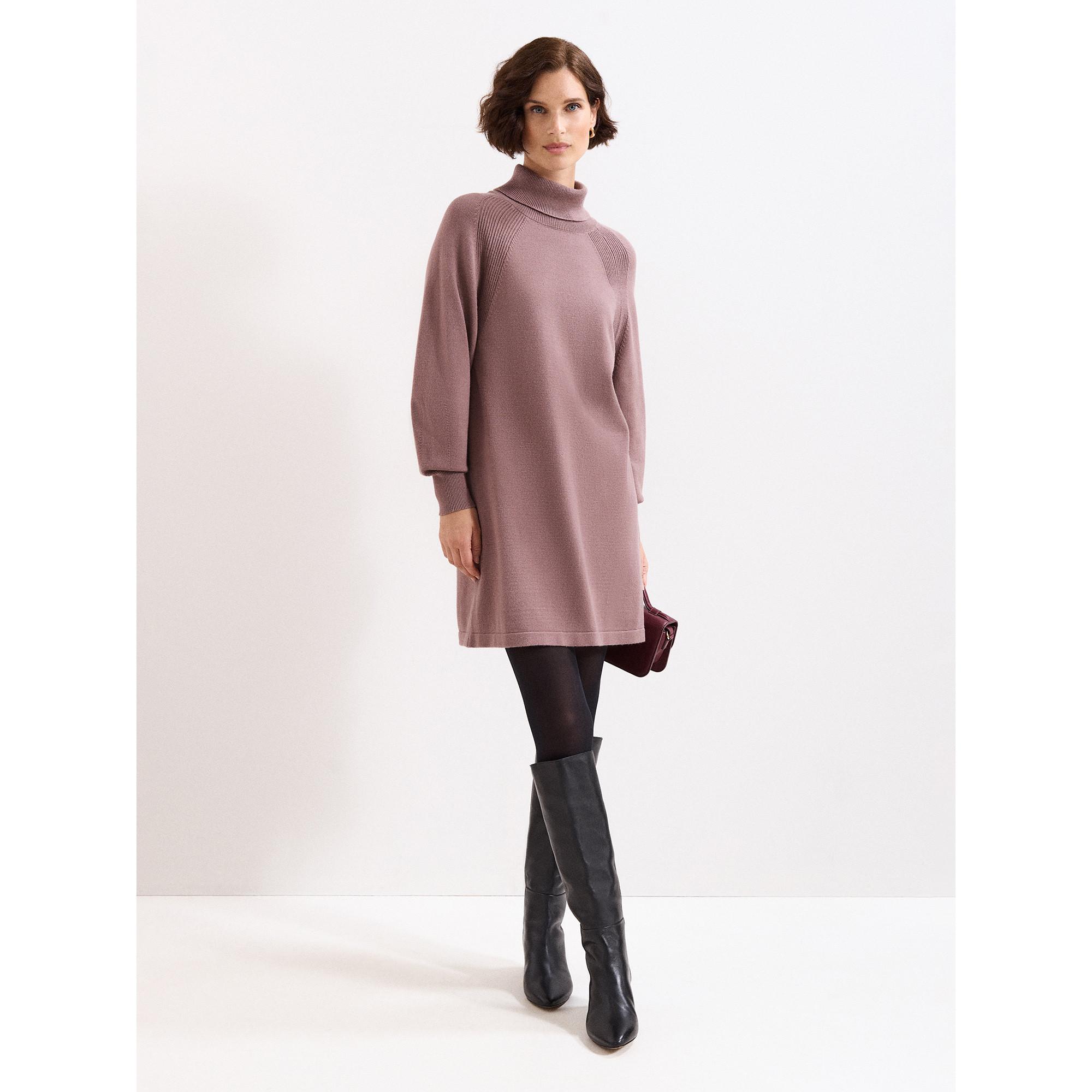 Phase Eight Ellie Knit Robe Mini Col Roulé  