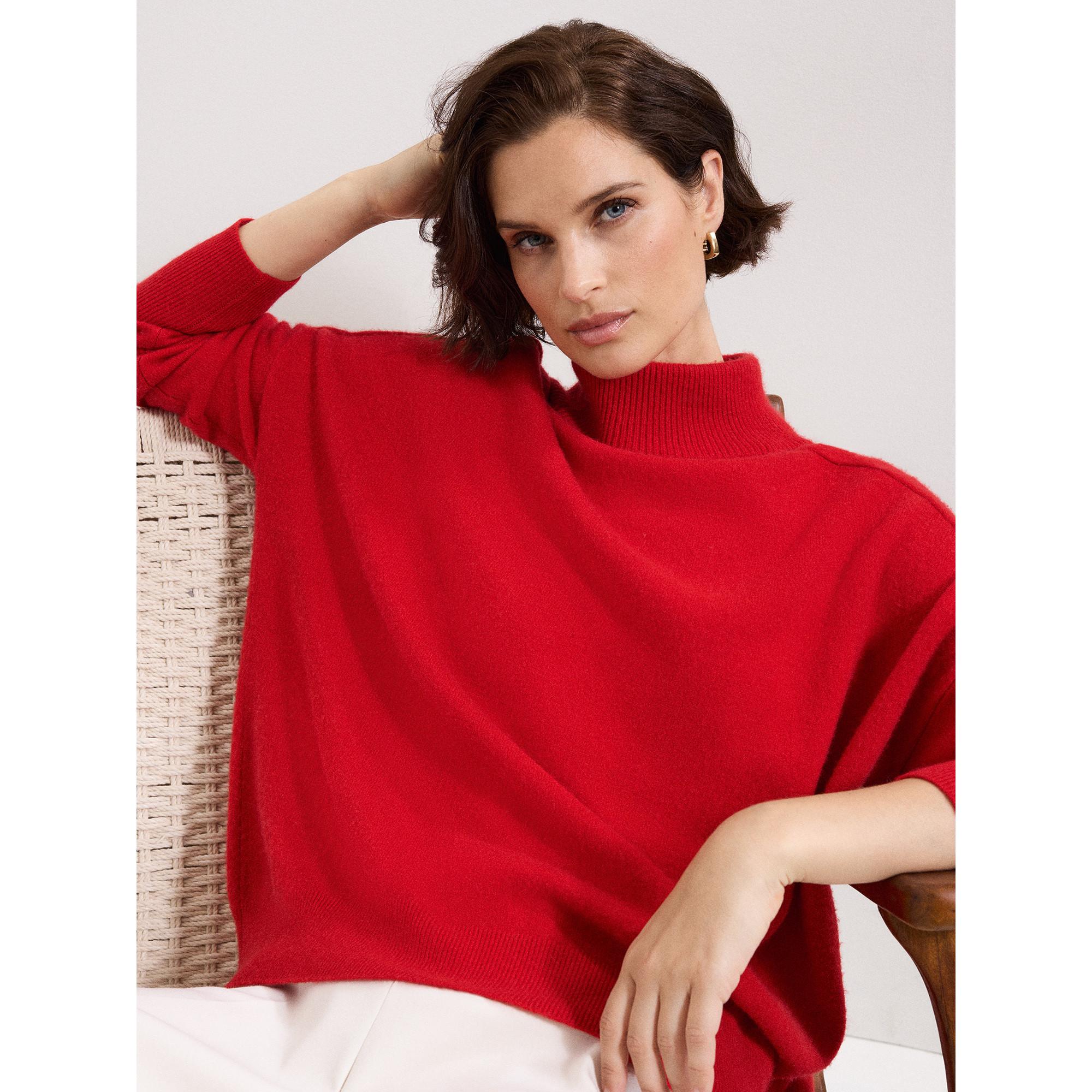 Phase Eight Louanna High Neck Relaxed Loose Fit Pullover  