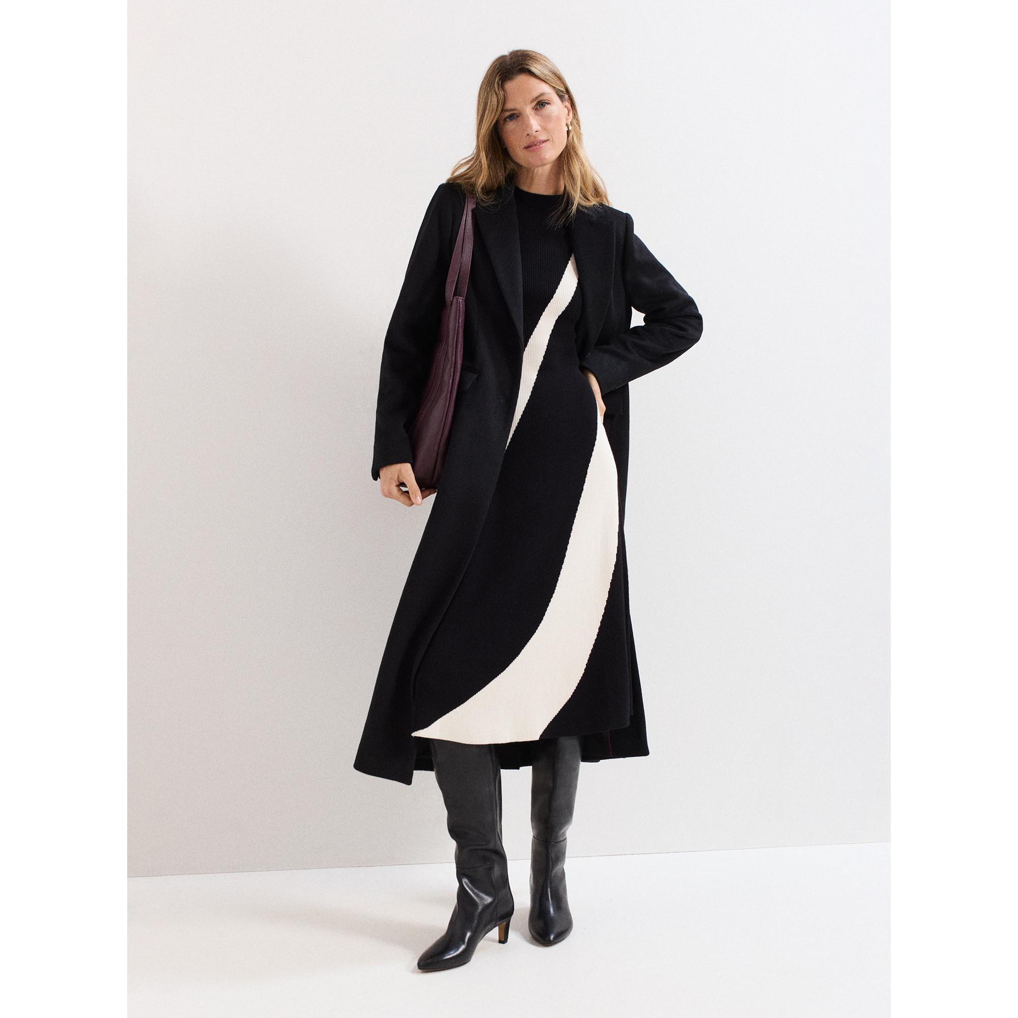 Phase Eight Julie Motivo Vortice Abito Midi in Maglia a Coste  