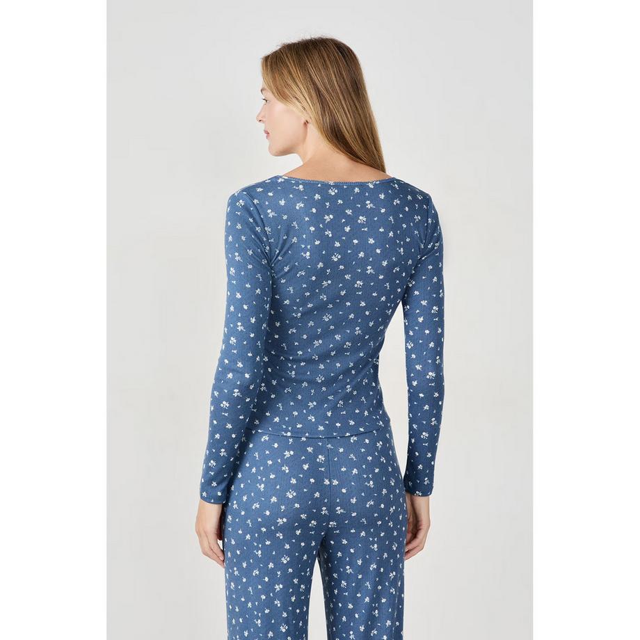 Etam Bettina Imprimé Floral Manches Longues T-Shirt  