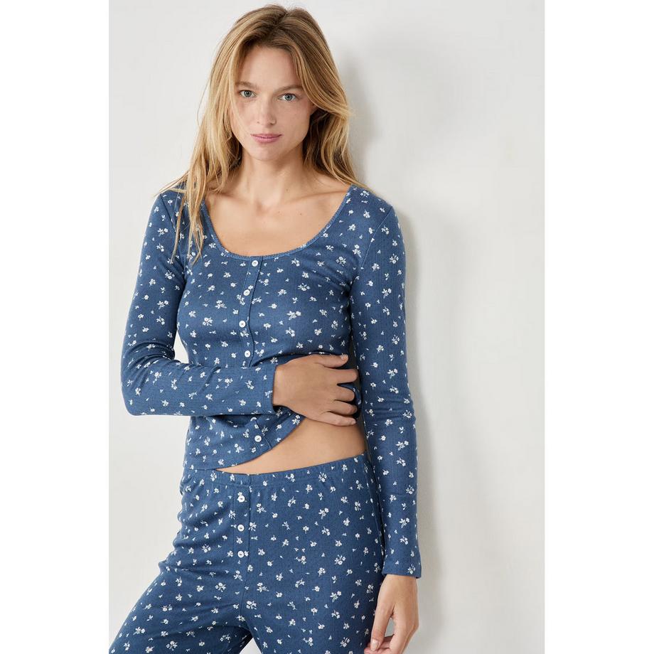 Etam Bettina Imprimé Floral Manches Longues T-Shirt  