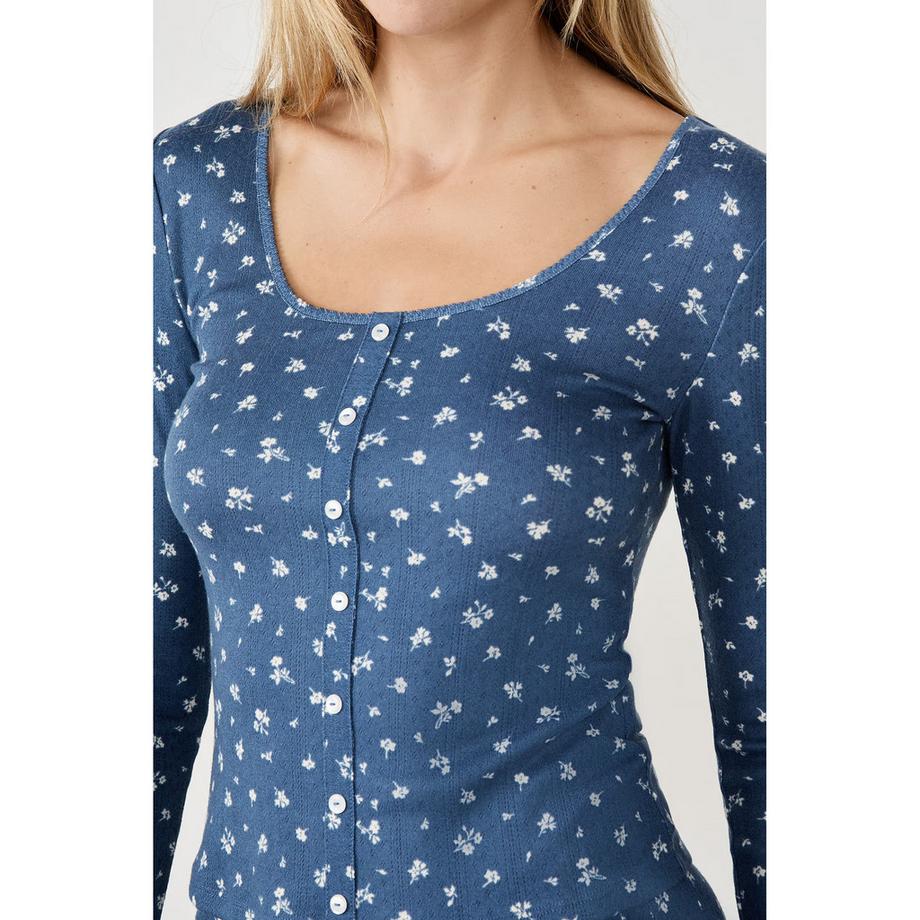 Etam Bettina Imprimé Floral Manches Longues T-Shirt  