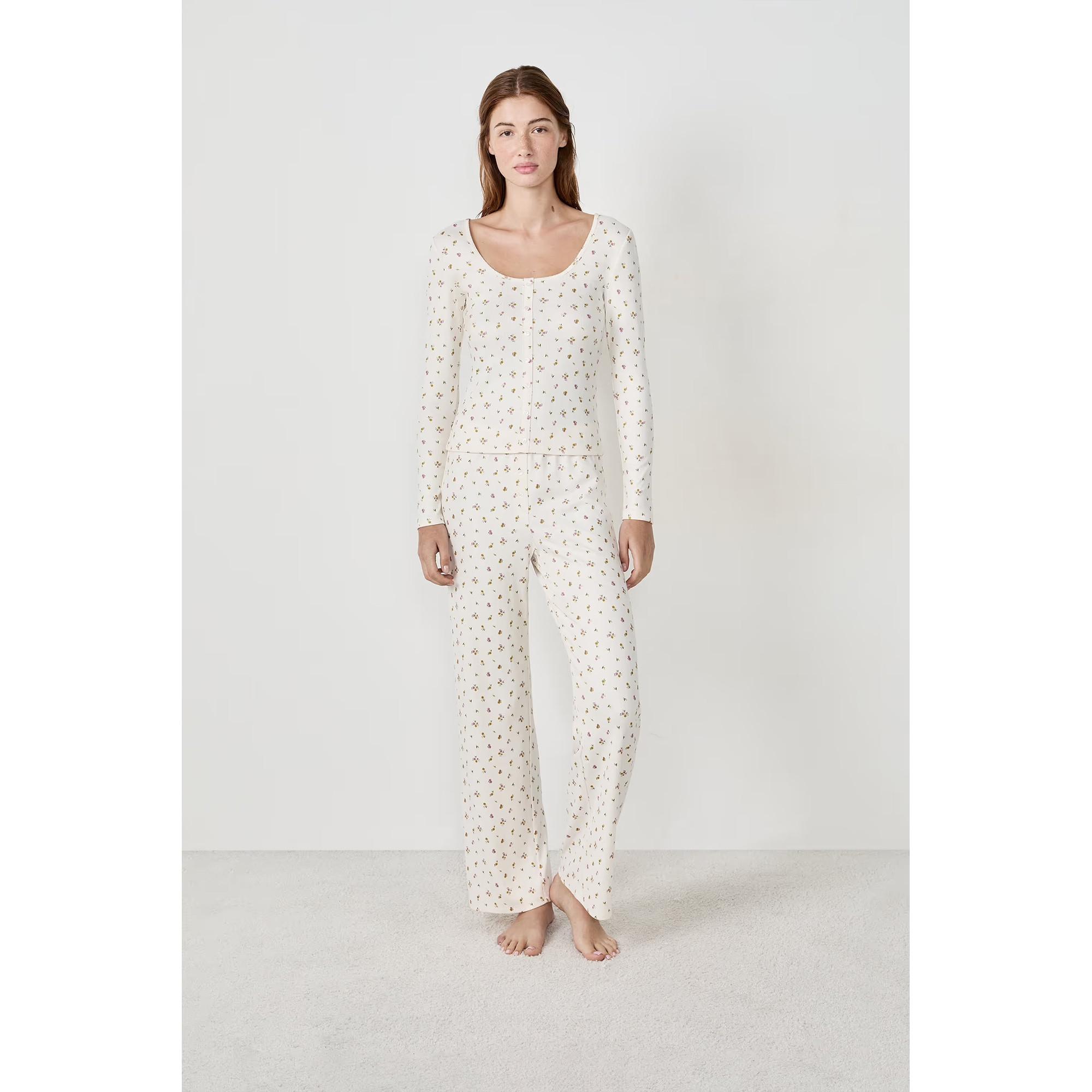 Etam Bettina T-Shirt Maniche Lunghe Stampa Floreale  