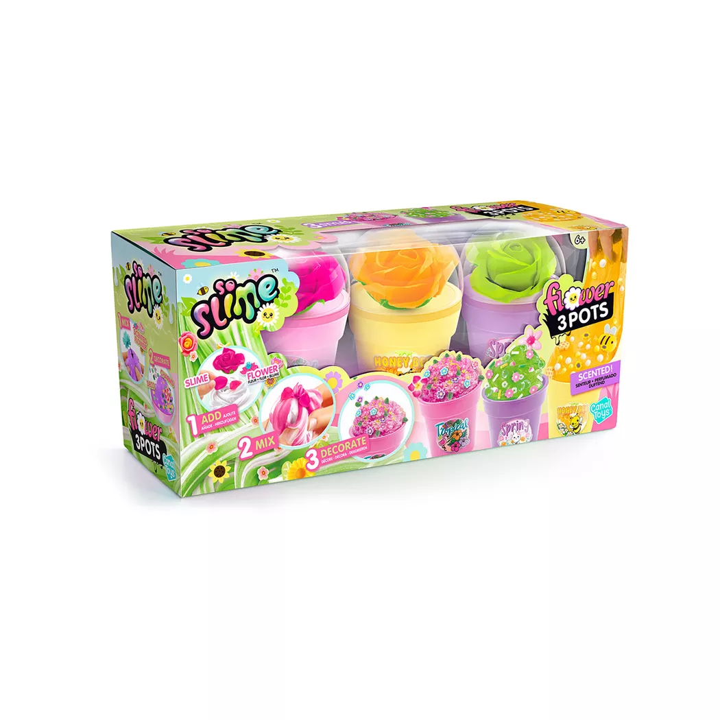 Canal Toys - Slime flower, lot de 3, Multicolor