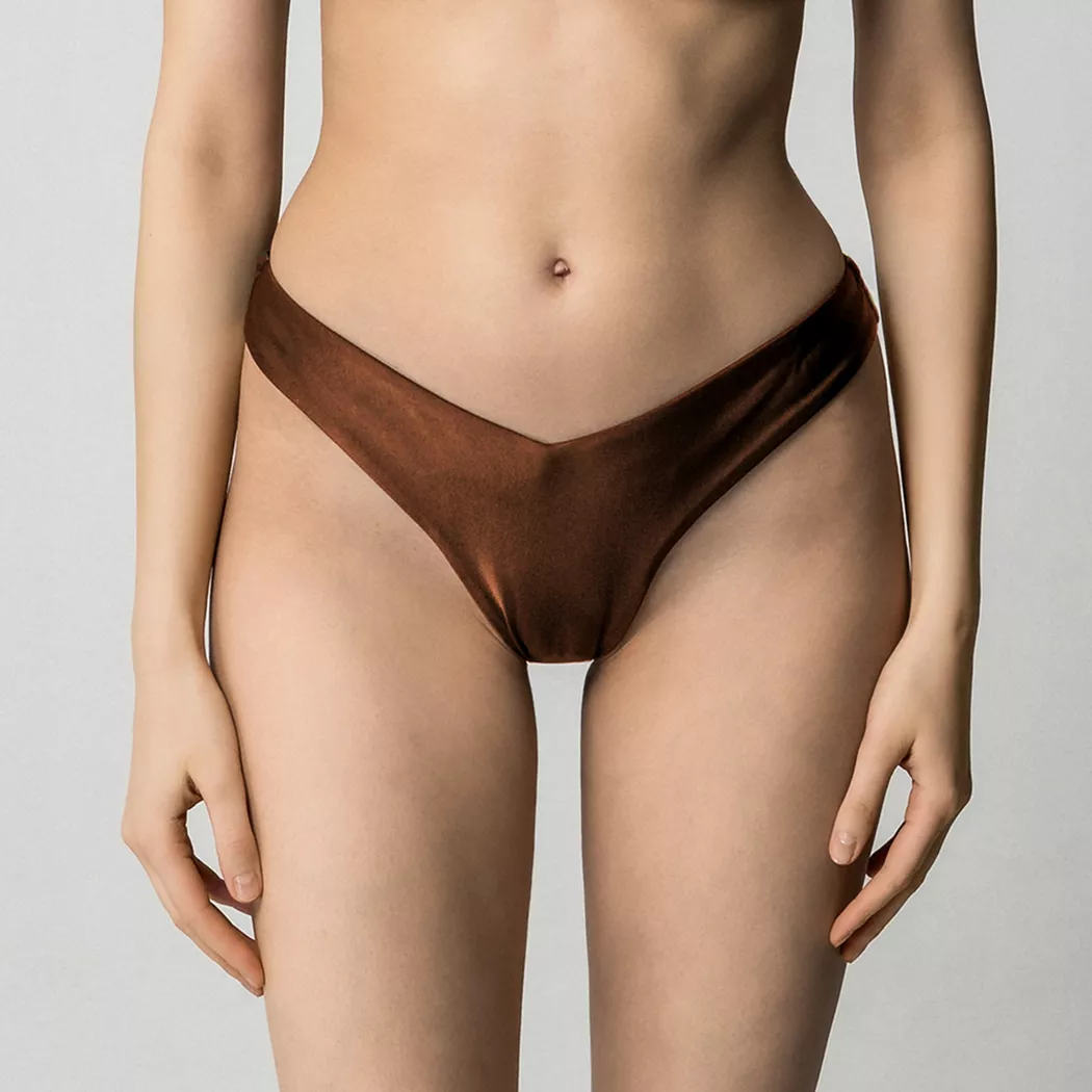 Manor Woman Tanga Bikini Bottoms Cognac L