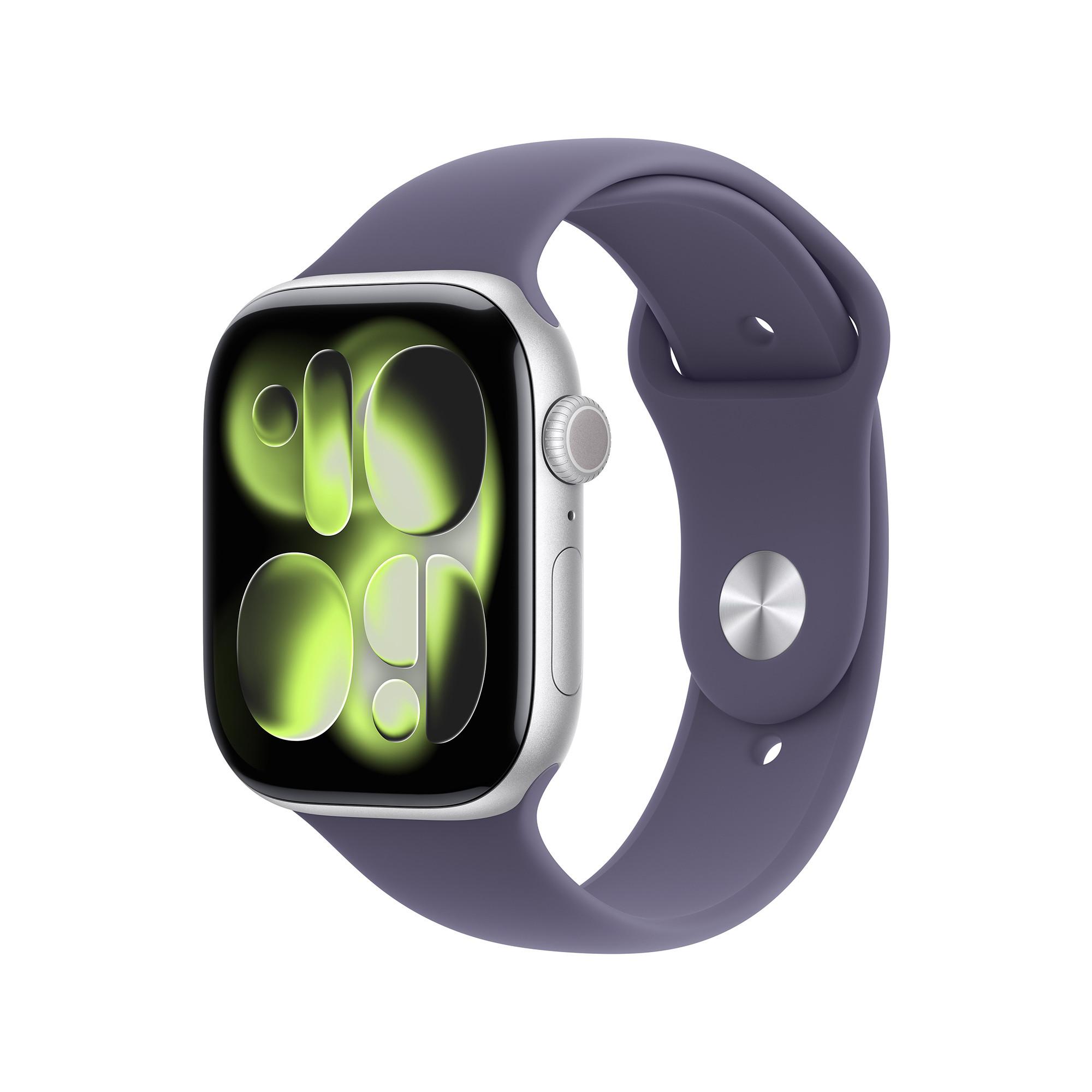 Apple AW Series 11 GPS 46mm Silver Aluminium Case with Purple Fog Sport ...