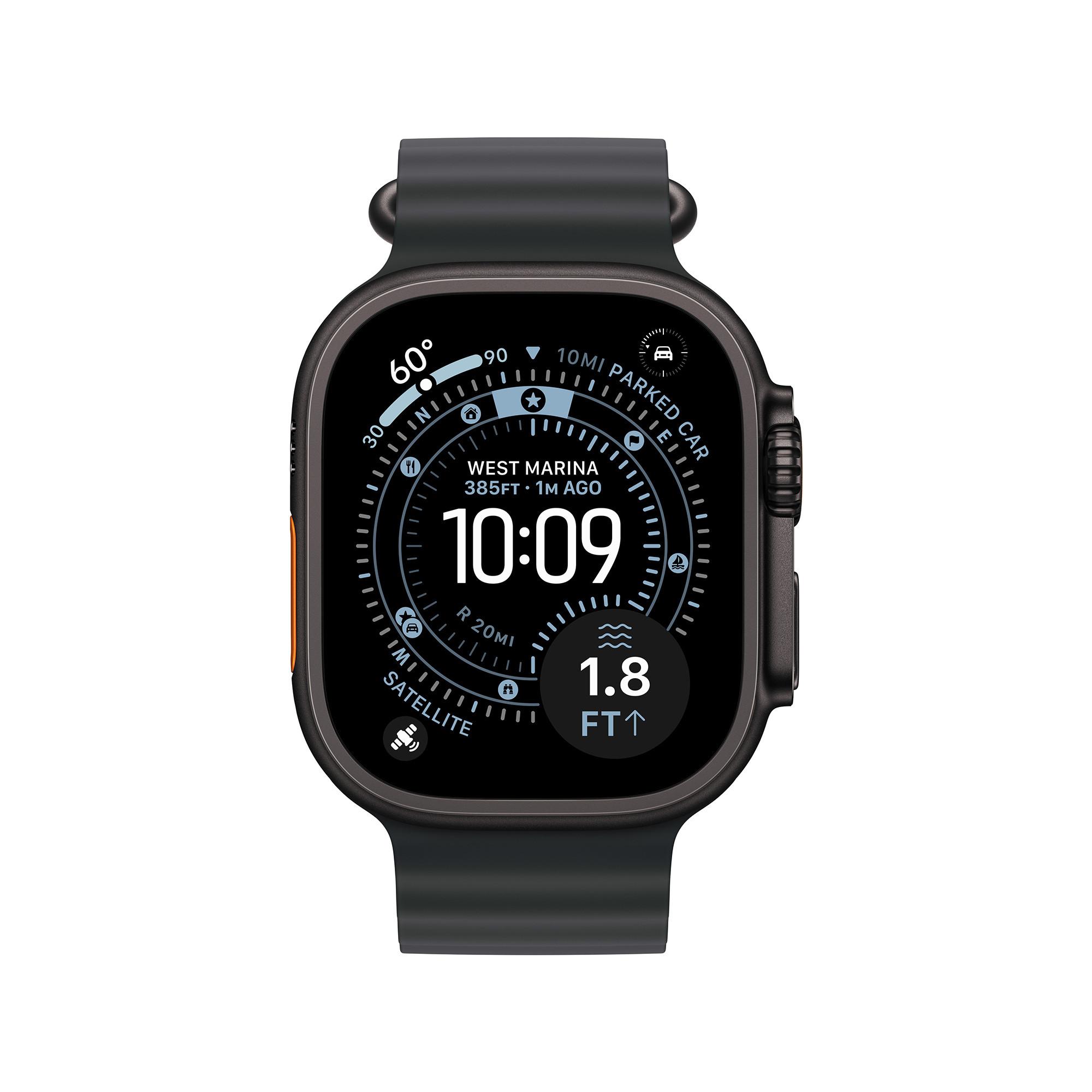 Apple AW Ultra 3 GPS + CEL 49mm Black Titanium Case with Black Ocean Band Smartwatch 