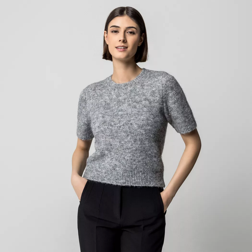 Gina Tricot - Pullover, für Damen, Hellgrau, Größe S