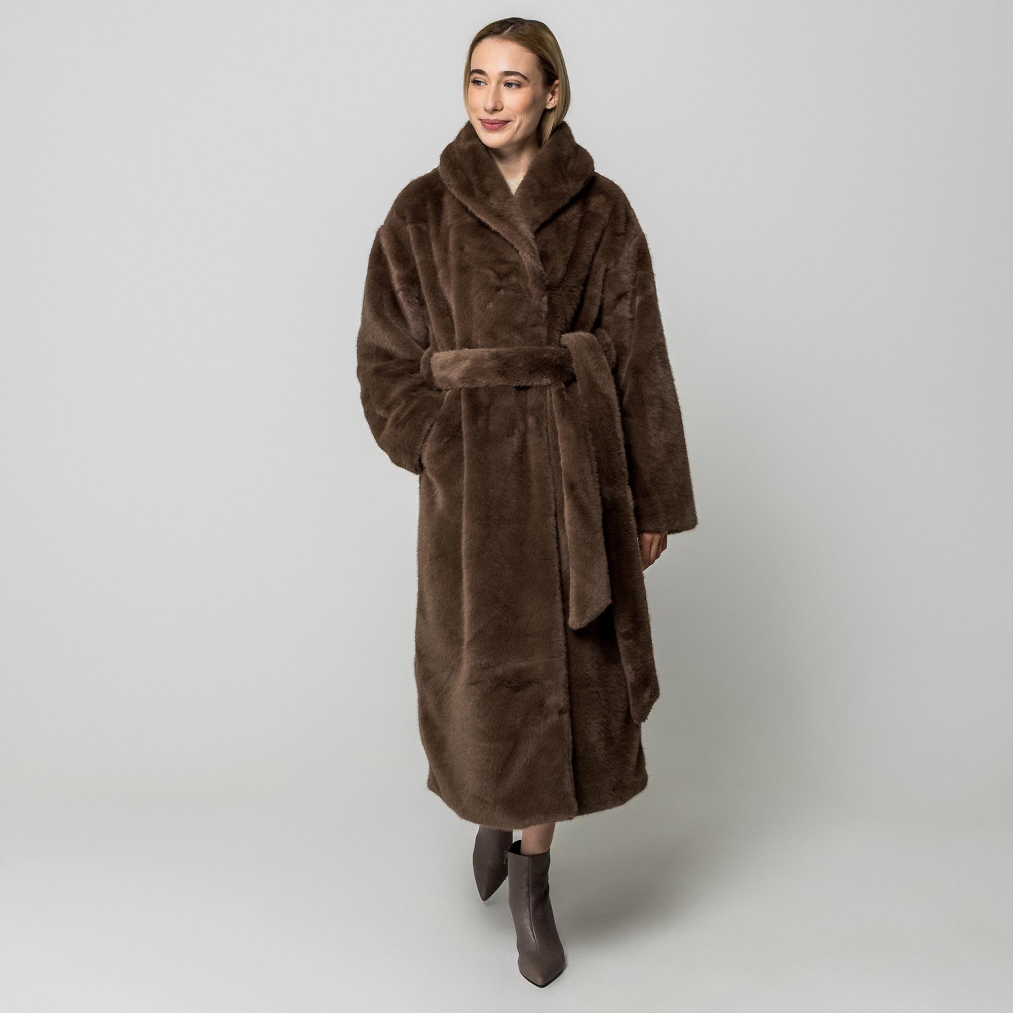 Gina Tricot Cappotto lungo in pelliccia sintetica  