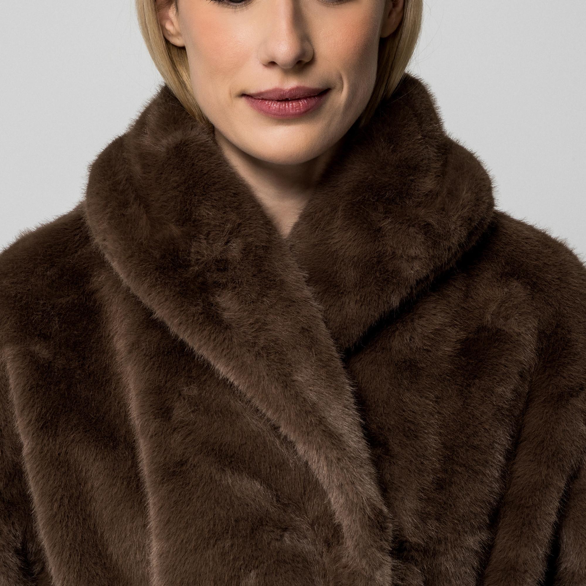 Gina Tricot Cappotto lungo in pelliccia sintetica  