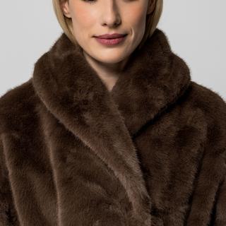 Gina Tricot Cappotto lungo in pelliccia sintetica  