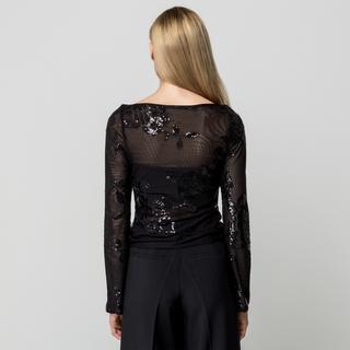 Gina Tricot Top Maniche Lunghe con Paillettes  