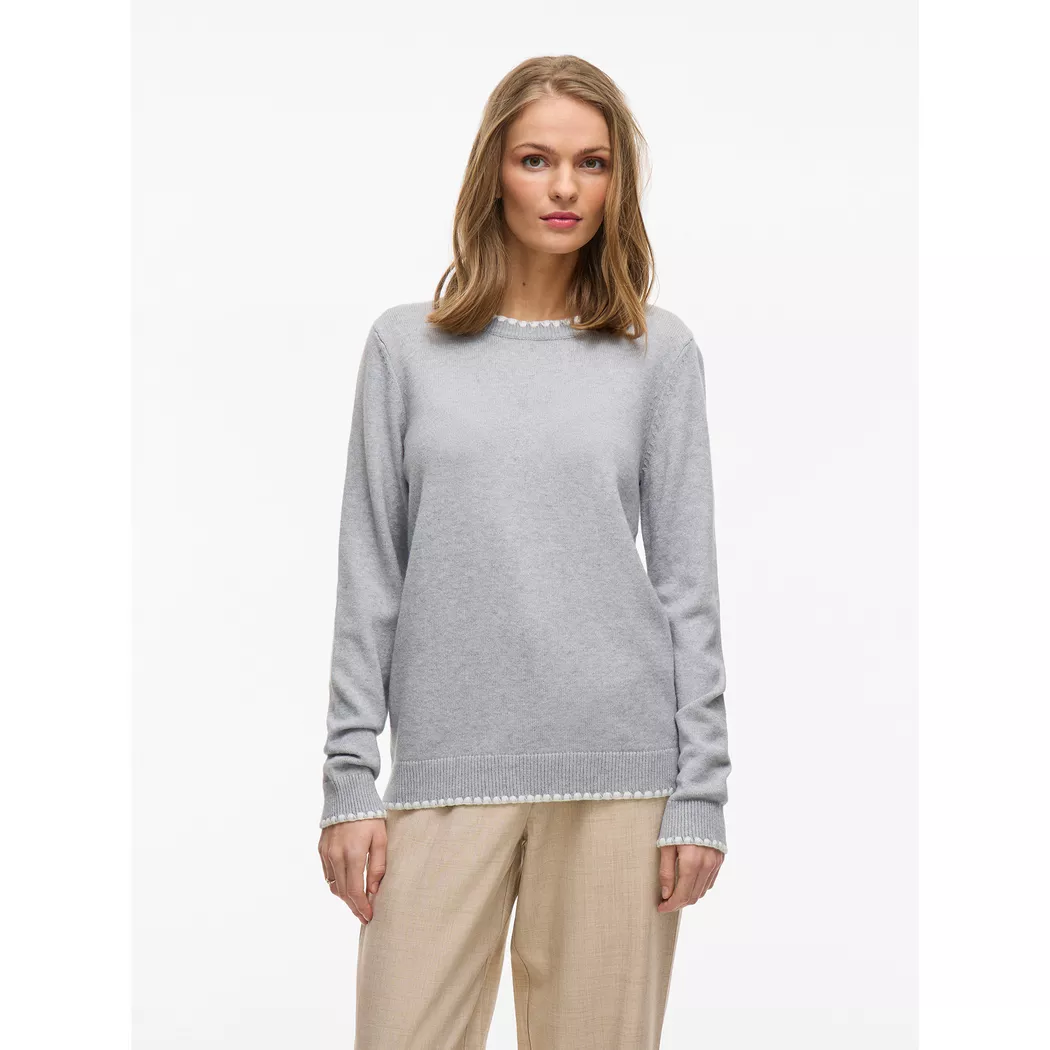VILA - Pullover, für Damen, Grau Melange, Größe XL