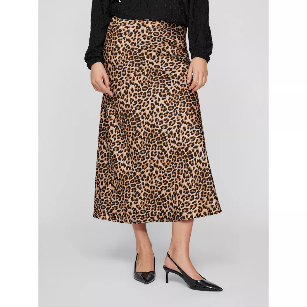 Vila Jupe Midi Ellette Caramel Café / Leopard 42 Femme