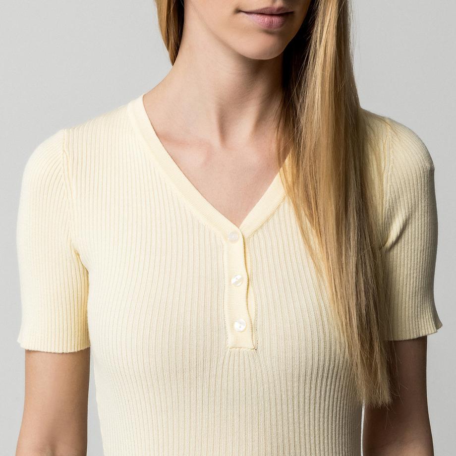 Manor Woman Pull côtelé à manches courtes  