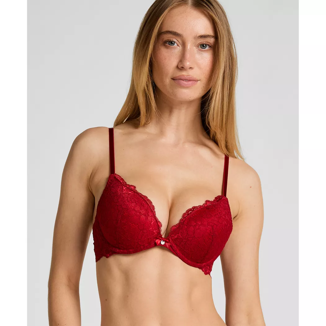 Hunkemöller - BH mit Push up Effekt, für Damen, Rot, Größe 80B