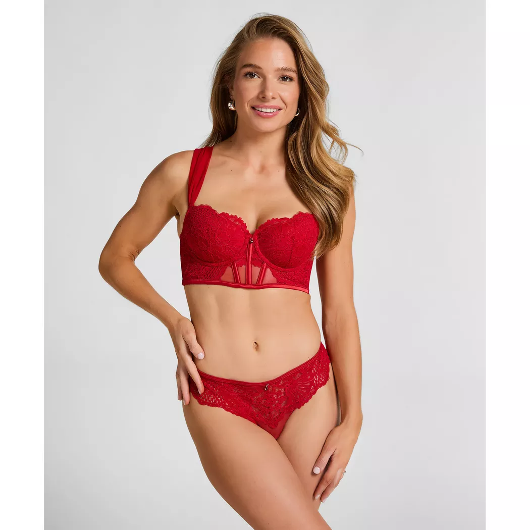 Hunkemöller - Slip mit Spitze, für Damen, Rot, Größe XS