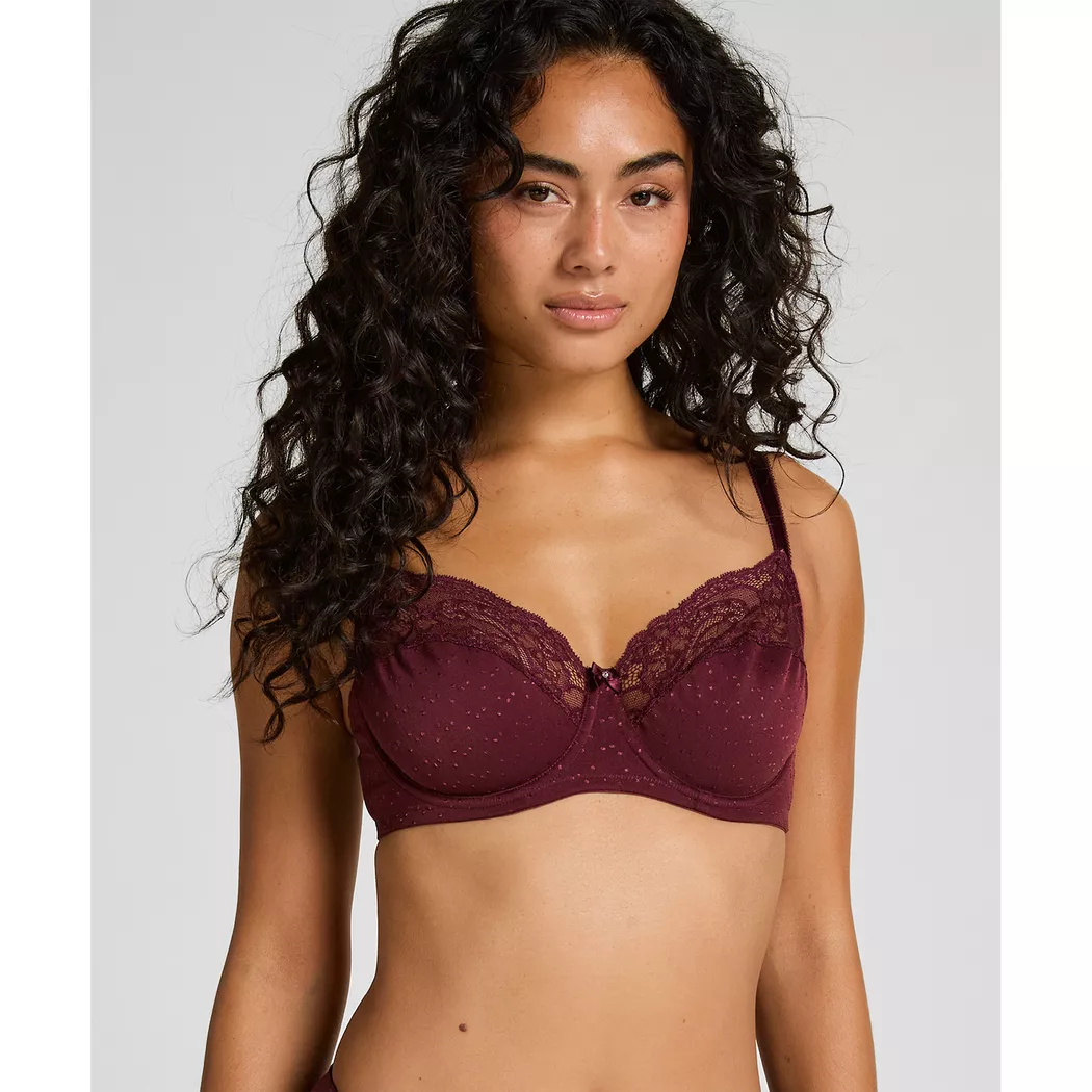 Hunkemöller - Bügelloser BH, unwattiert, für Damen, Rot, Größe 100E