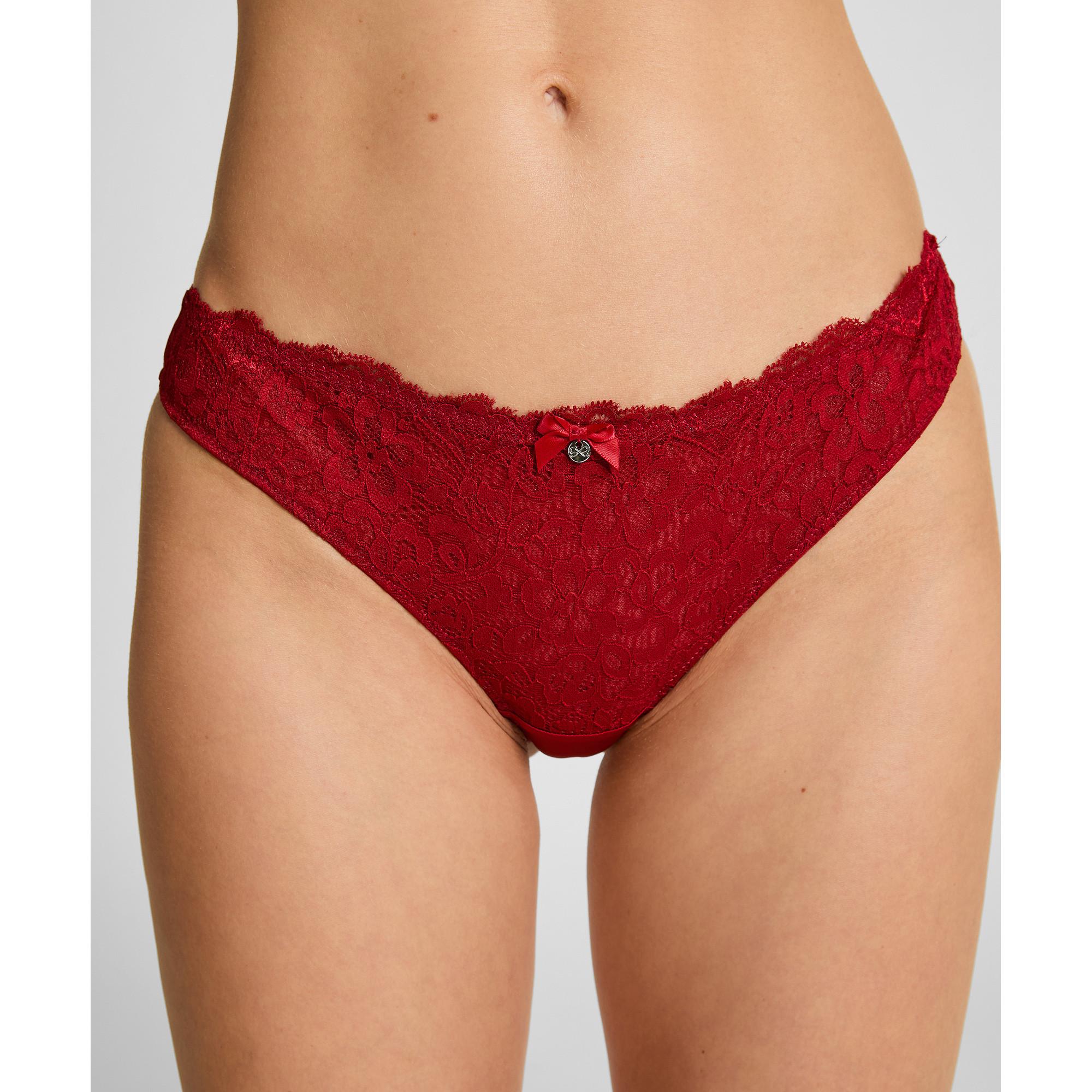 Hunkemöller String en dentelle florale avec nœud  