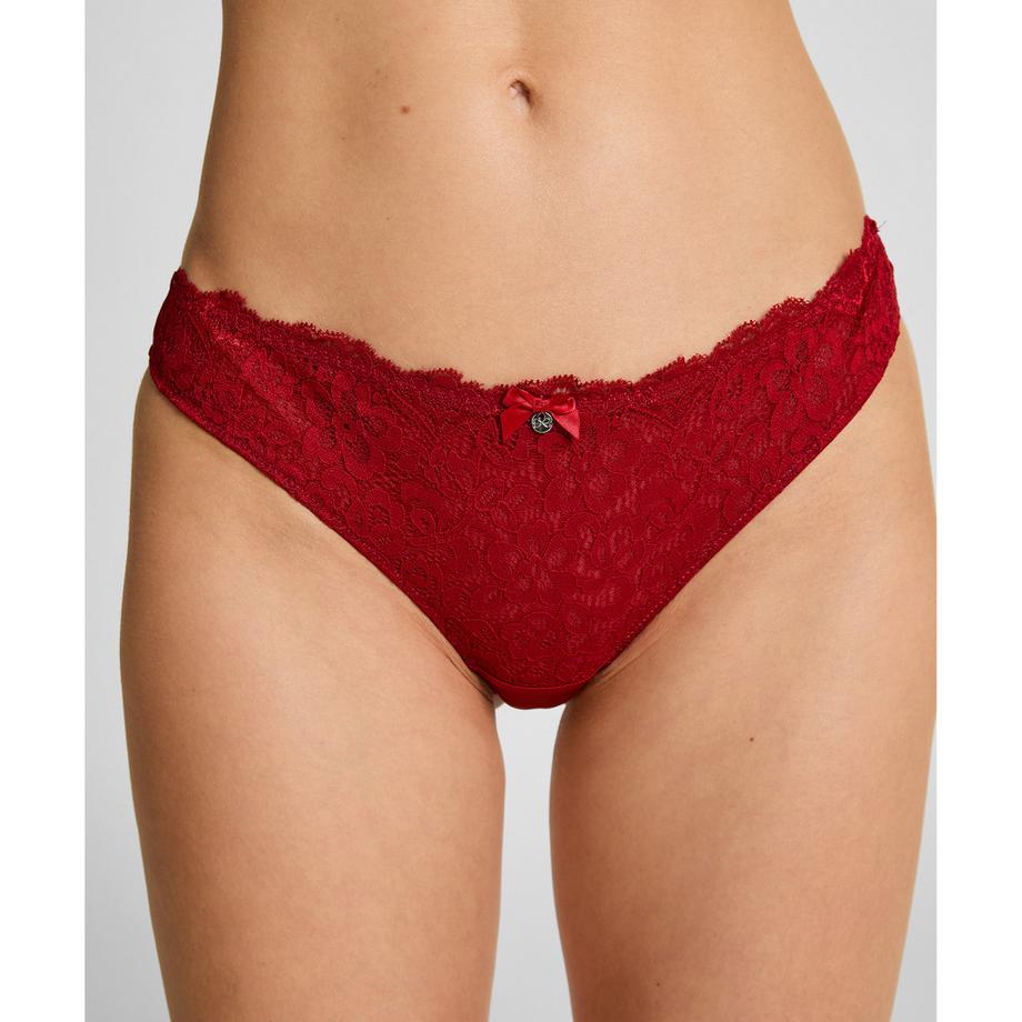 Hunkemöller Blumen-Spitzen-String mit Schleife  