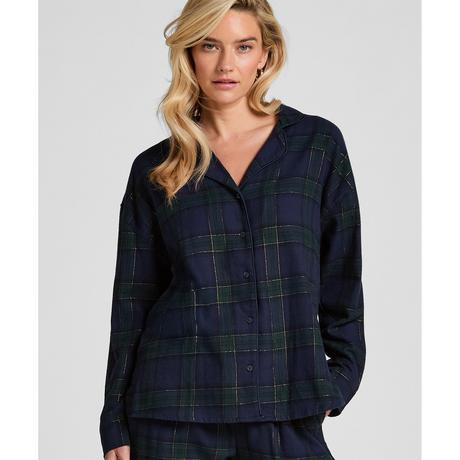 Hunkemöller Top pigiama a maniche lunghe a quadri  