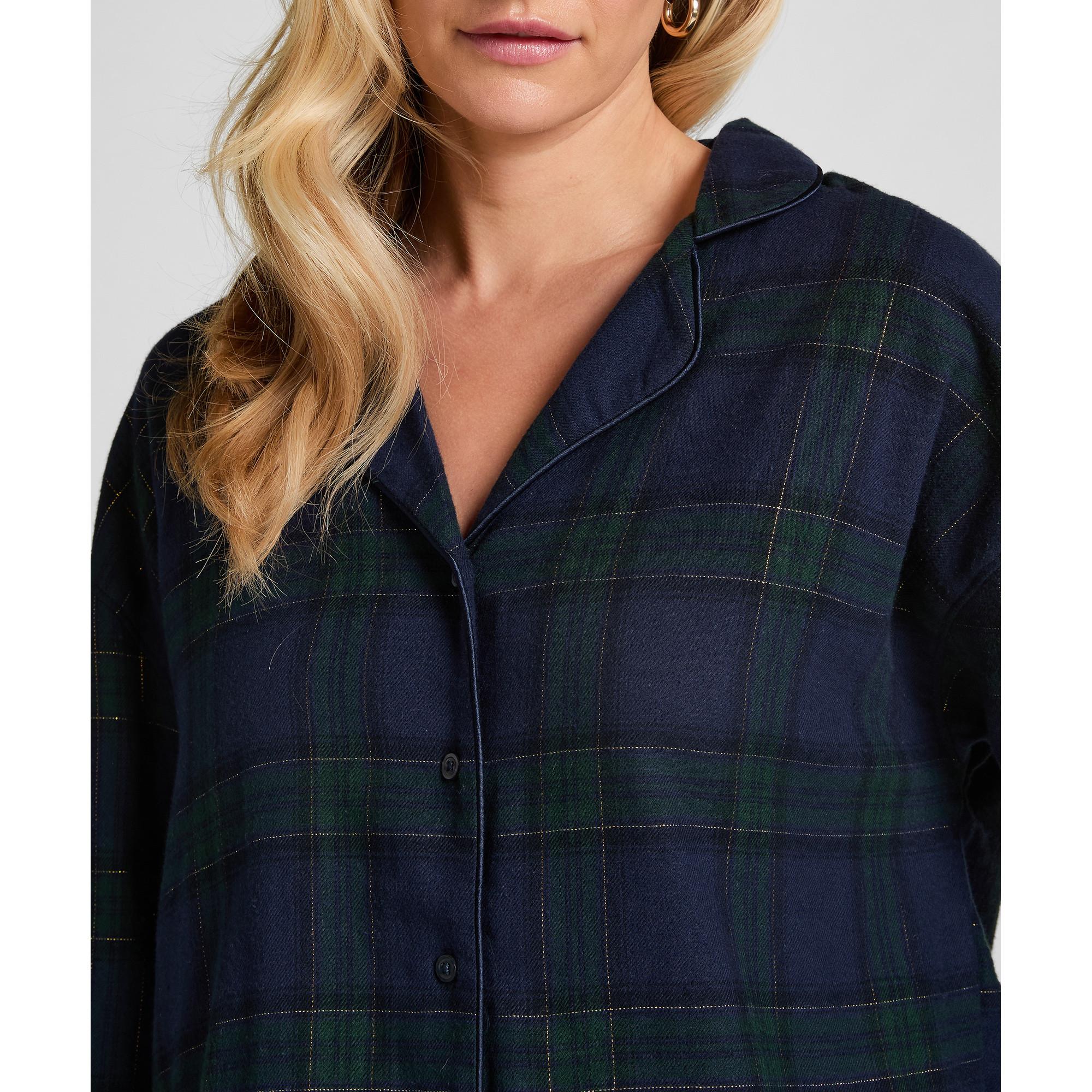 Hunkemöller Top pigiama a maniche lunghe a quadri  