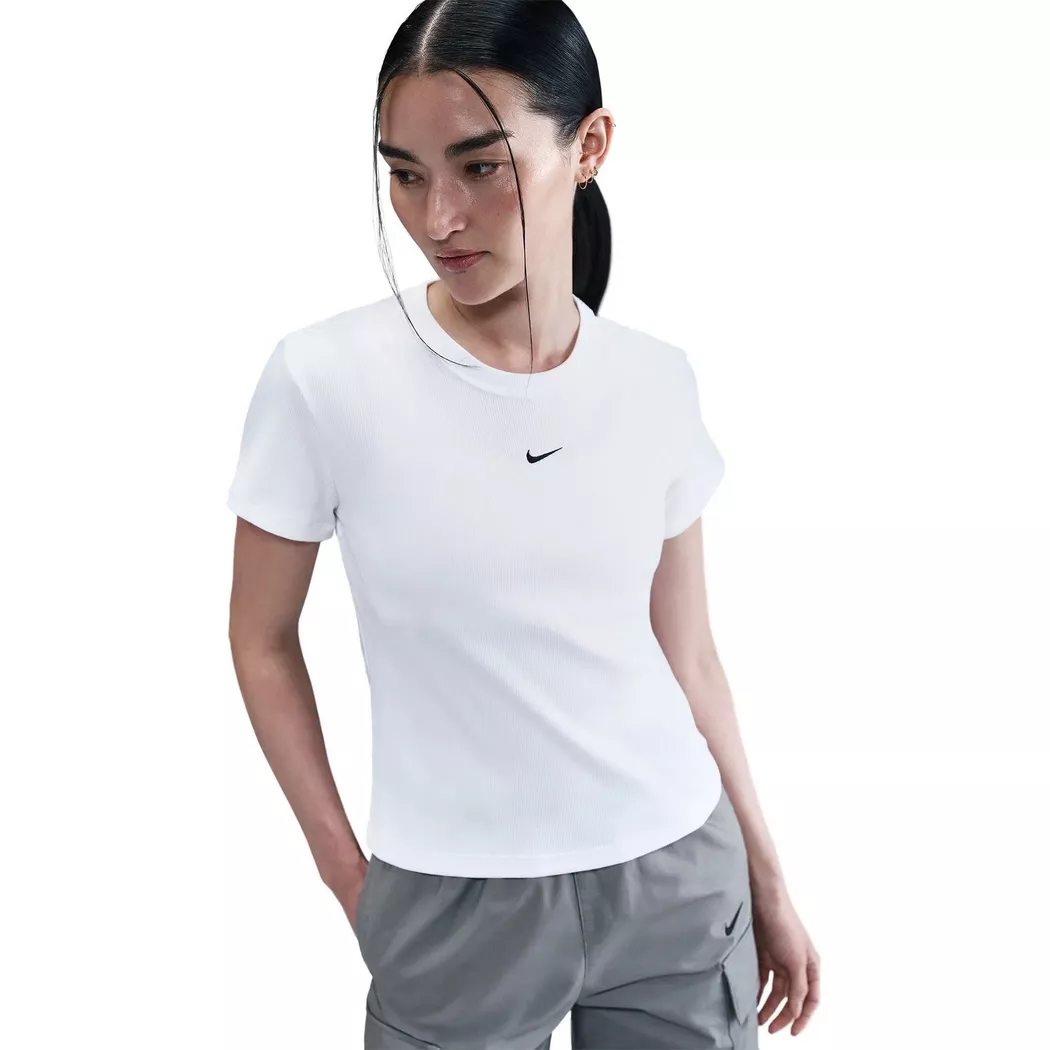 T-Shirt NIKE SPORTSWEAR "W NSW CLUB SS TEE", Damen, Gr. L, weiß, Jersey, Obermaterial: 100% Baumwolle, normal, Rundhals, Shirts T-Shirt